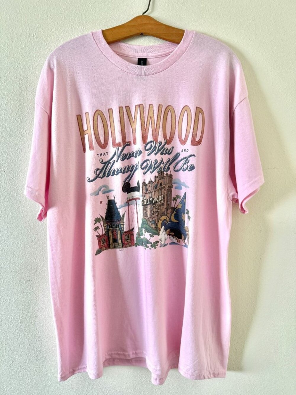 WDW Hollywood Studios Baby Pink Tee in XL